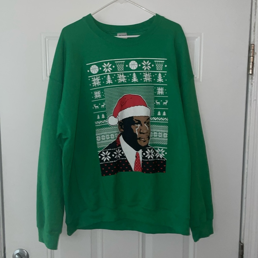 Men’s Michael Jordan Crying Meme Christmas Pullover Sweatshirt